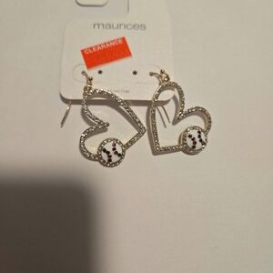 Maurices heart baseball earrings ⚾️